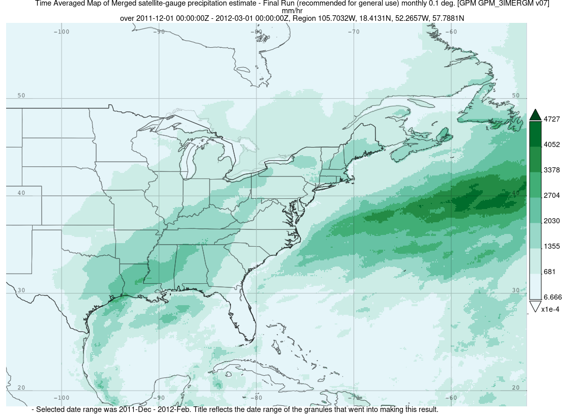 Precipitation during winter of 2011-2012