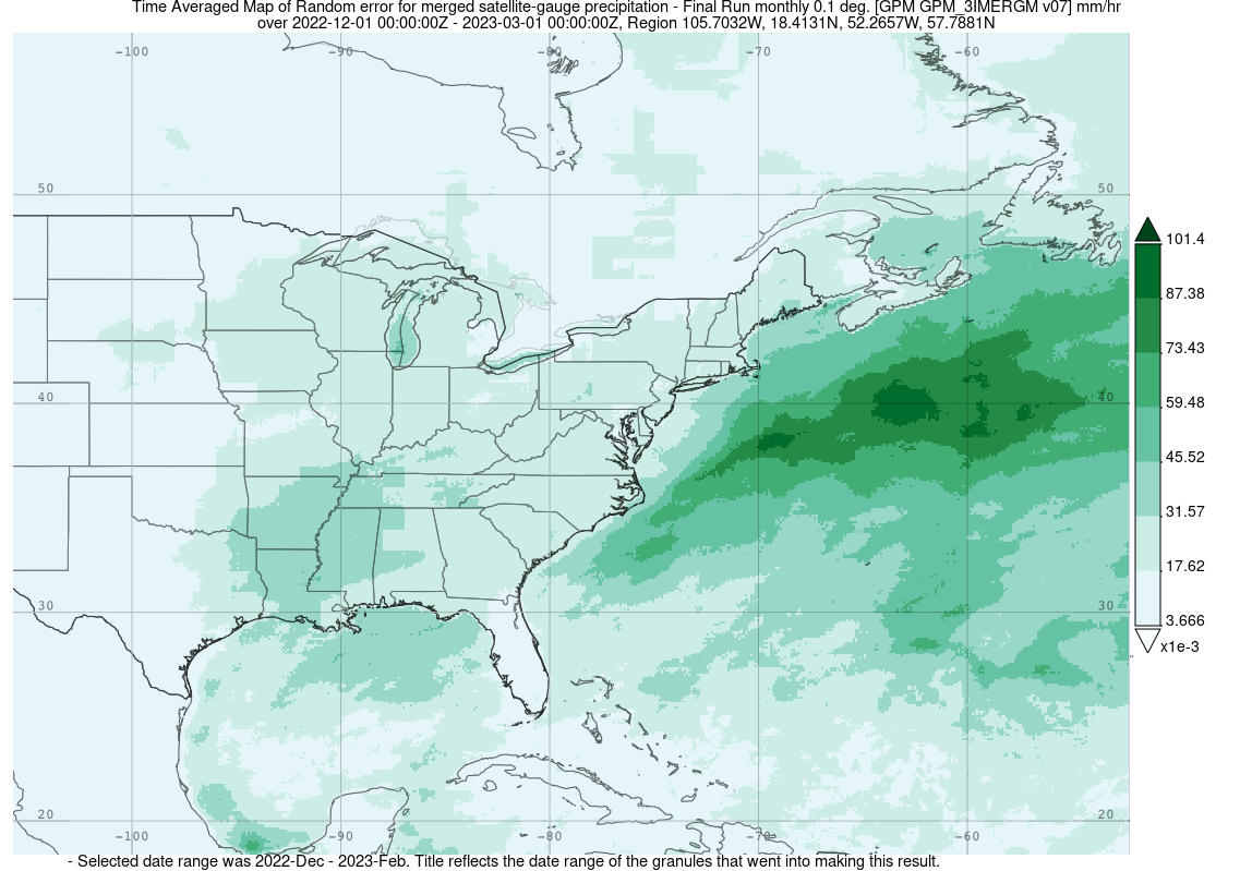 Precipitation during winter of 2022-2023